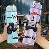 1PC Game On Retro Gamepad Controller Print 750ml Color Plastic Sports Water Bottle Leakproof Flip Straw Lid Suitable for Sports Office Home Use