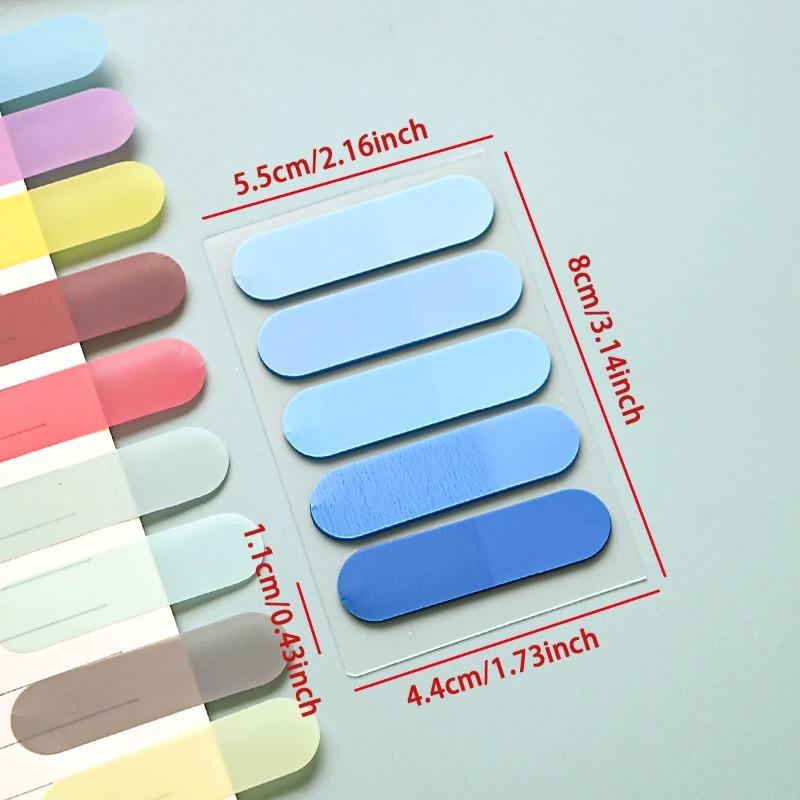 100 шт. Градиентные клейкие индексные закладки из ПЭТ, прозрачные, для записей, маркеры-выделители, стикеры для студенческого блокнота, канцелярские принадлежности