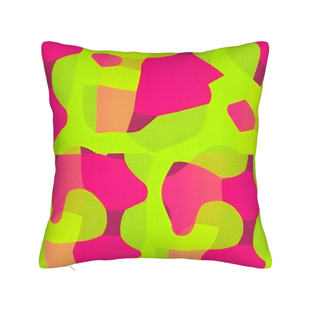 Lime Green Abstract Pattern Pillow Cover Print Cushion Cover Cute Funny Pillow Case For Living Room Chair
