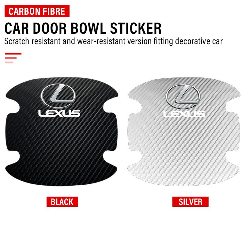 Interior Stickers Carbon Fiber Car Door Handle Protection Sticker Emblem Accessories For Lexus RX 300 IS 250 300 GX 400 460 UX 2