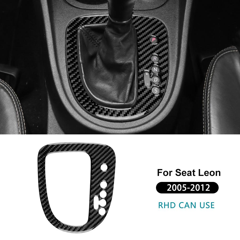 Для Seat Leon 2005 2006 2007 2008 2009 2010 2011 2012 Наклейка из настоящего мягкого углеродного волокна LHD RHD Отделка панели переключения передач салона автомобиля
