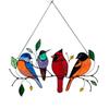 4 Birds Pattern Multicolor Acrylic Panel Bird Stained Glass For Window Hanging