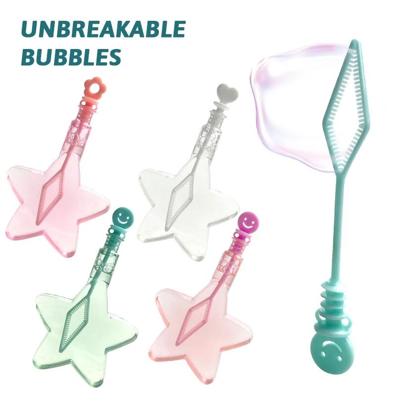 Five Pointed Star Bubble Toy Portable Bubble Stick Outdoor Bubble Toy Children'S Toy Holiday Birthday Gift With Bubble Water