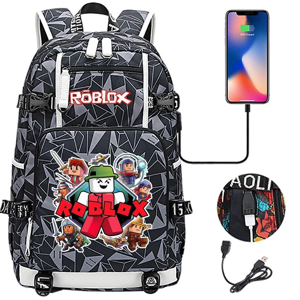 Gaming Print Backpack Large Capacity Travel Bag with USB Charging Port for Middle High School Students Boys Girls Teens