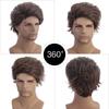Short Men's Wig Natural Wavy Hair Synthetic for Male Black Brown Ombre Cosplay Wigs Head Cover Heat Resistant Hair Wig Daily Use Wig