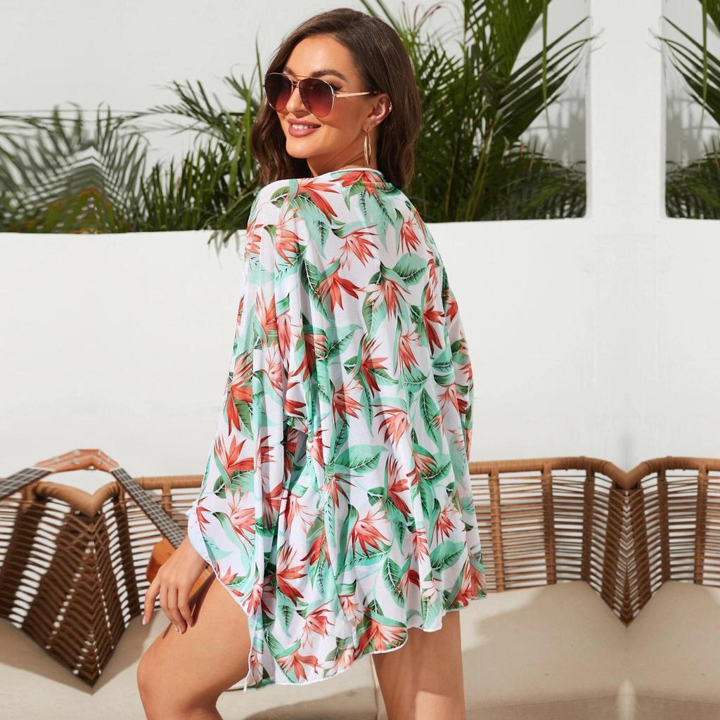 Sexy Bandeau High Waist Bikini Set with Boy Shorts Mesh Cover Up Floral 3 Piece Swimsuit Women Bathing Suits Swimwear Beach Wear