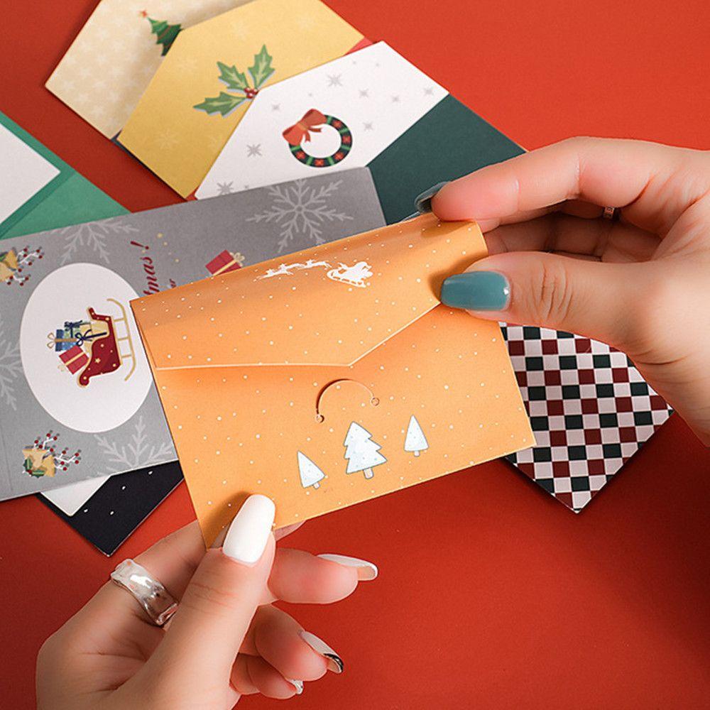 1/10PCS Creative Paper New Years Winter Holiday Greeting Card Set Xmas Gifts Cards Merry Christmas