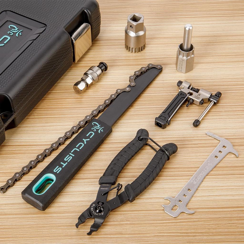 ВЕЛОСИПЕДИСТЫ Набор велосипедных инструментов Совместимый с Shimano 7 предметов Профессиональный Сделано на Тайване Набор инструментов с ящиком для инструментов (CT-K08)