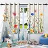 Полевые цветы Цветочные Зеленые растения Шторы для окон Блэкаут Моющаяся полиэстеровая ткань Спальня Гостиная Домашний декор Штора 2 шт.