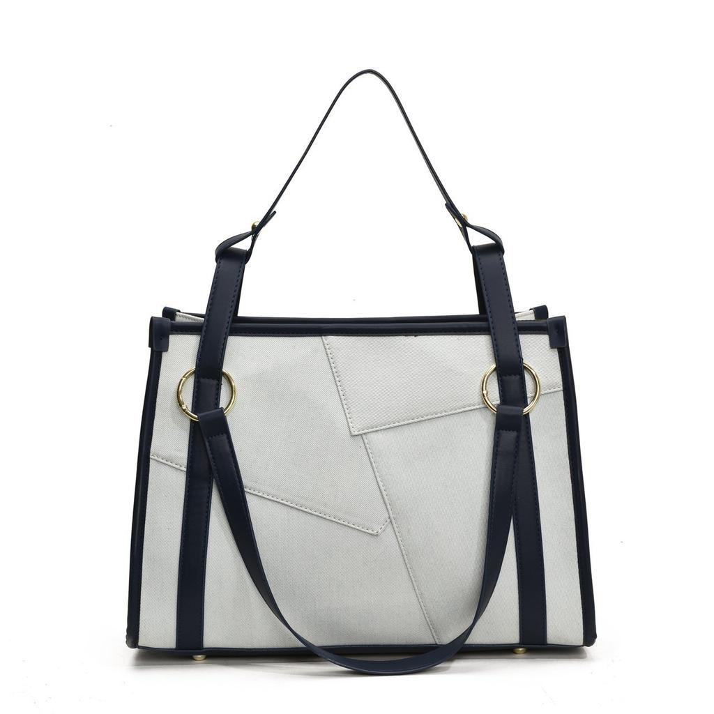 External Order Design Sense Splicing Large-capacity Tote Bag Women's 2025 New Korean Version Versatile Shoulder Bag Commuter Handbag