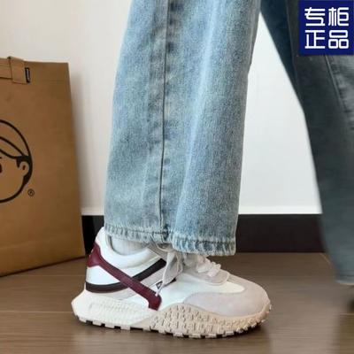 Маленький человек толстоподошвенные туфли Форрест Гамп женские повседневные туфли 2025 новые маленькие белые туфли женские универсальные ленточные цветовые сочетания немецкая тренировочная обувь