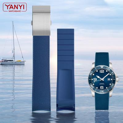 Резиновый ремешок с изогнутым концом, 21 мм, ремешок для часов Longines conquest L37813567 L37813787 L3.781/782, ремешок для часов, ремешок для наручных часов