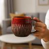 Unique 600ml Kiln-Changing Coffee Mug Ceramics Microwave Safe Breakfast Cup Large Capacity Milk Cup Living Room