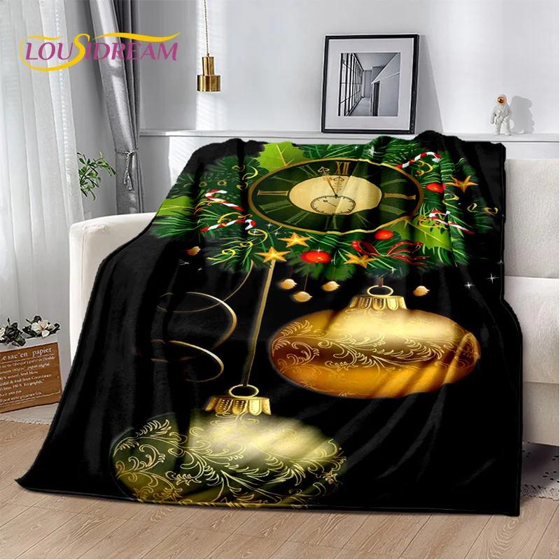 Merry Christmas Tree Santa Claus Gift Plush Blanket,Flannel Blanket Throw Blanket for Living Room Bedroom Bed Sofa Picnic Hiking