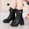 Роскошные женские ботинки Зимние теплые женские зимние ботинки Модные высококачественные высокие каблуки Комфортная платформа Женские короткие ботинки Botas Mujer