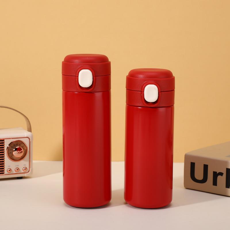 Water bottle stainless steel bounce cover thermos cup easy cup student water cup can be printed logo cup