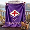 Фланелевое одеяло с принтом Fiorentina FC, с возможностью добавления имени, мягкий плед для дивана и кровати