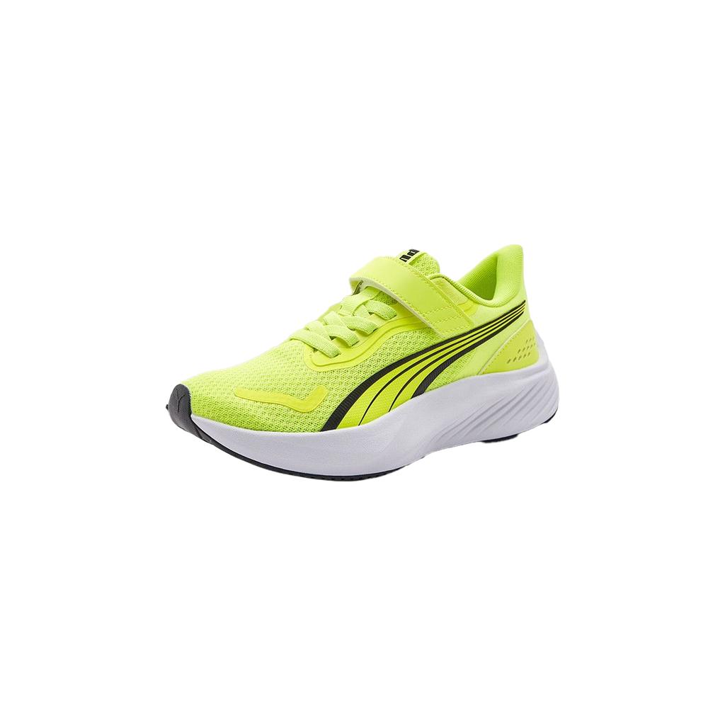 PUMA Pounce Lite Abrasion Resistant Breathable Lightweight Cushioning Low top Kids' Running Shoes Green Teenagers 404319-01