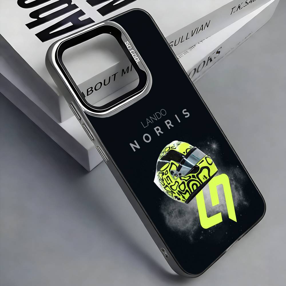 Чехол для телефона с гонщиком L-Ландо N-Норрисом для iPhone 17,16,15,14,13,12,11 Plus,Pro Max, Цветной Серебряный Чехол для Телефона