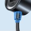 Joyroom High-Power 72W Dual Port Car Charger with 2xPD & 2xQC3.0, 1.5m USB-C Cable, Black Model JR-CL05