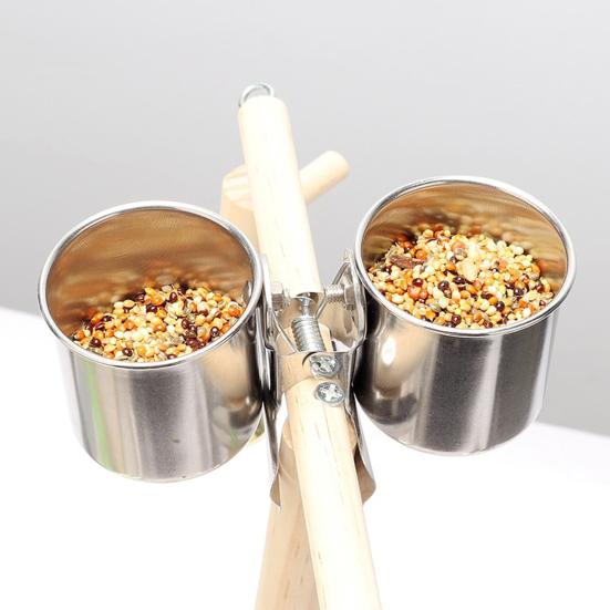 Кормушка для птиц с зажимом, нержавеющая сталь, кормушка для попугаев, миска для воды, устойчивая к грызению, легкая