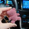 Уникальный Забавный Брелок Подарок Для Девочек Полностью Ручная Работа DIY Инкрустация Полный Страз Милый Мишка Брелоки Для Ключей Автомобиля И Украшения Для Сумки