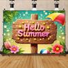 2D Colorful Hello Summer Tapestry for Room & Party Decor