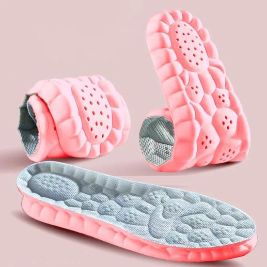 1 Pair 4D Elastic Cloud Breathable Soft Foam Sole Arch Support Shock Absorption Lightweight Sports Insole