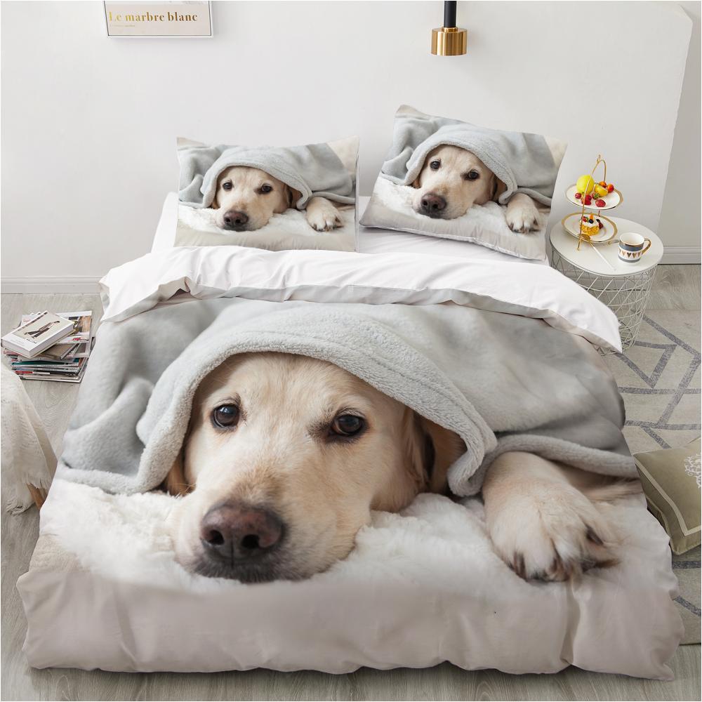 Dog Duvet Cover Set Double Queen King Size Bedding Set Black And White Border Shepherd Soft Comfortable 2/3pcs Twin Quilt Cover