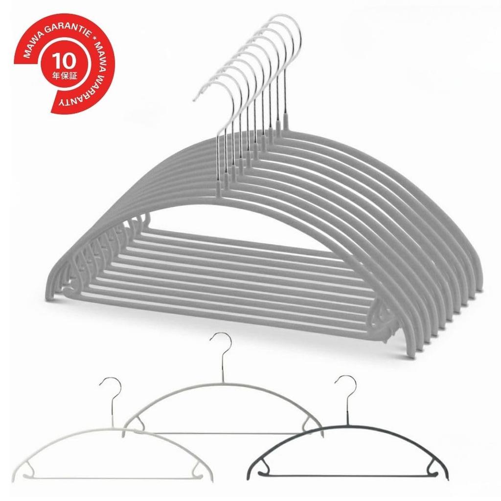 MAWA German MAWA Set of Warranty Non-Slip Hangers, Universal, 42U, 20, White, 10-Year