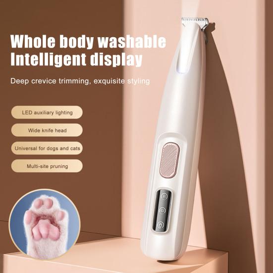 Триммер для собачьих лап, аккумуляторная машинка для стрижки собак с низким уровнем шума и светодиодной подсветкой, электрический инструмент для стрижки собак, предназначенный для лап, ушей, лица