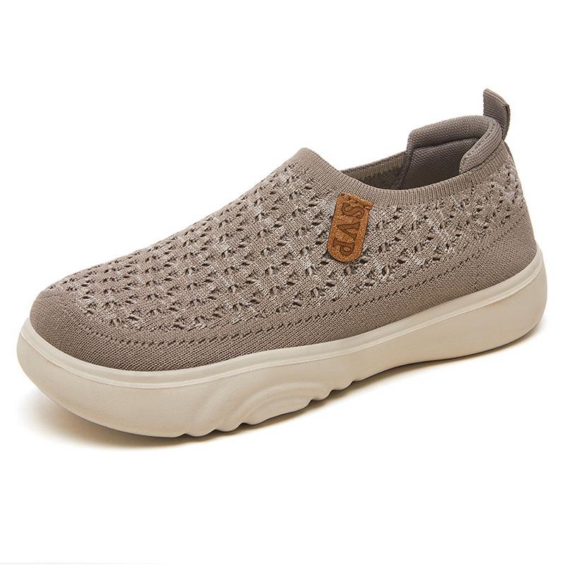 Shoes Women's Summer New One-pedal Mother Shoes Fly-woven Breathable Casual Shoes Women's Shoes Soft Soles Are Not Tired