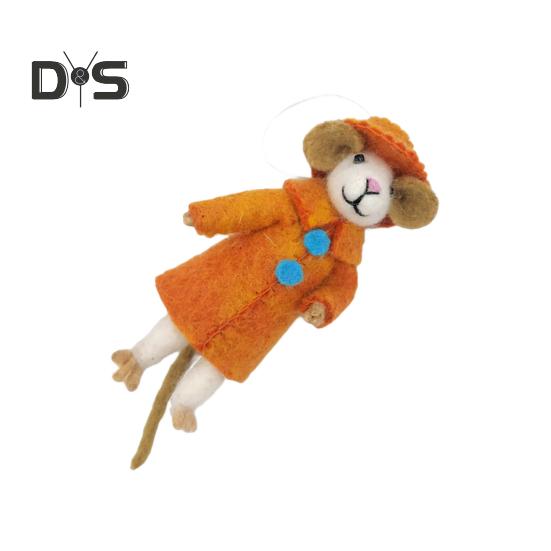 Украшения войлочные в виде мышей, сделанные вручную из шерсти, фигурки мышей, милые украшения в виде кукол-мышей для Хэллоуина, рождественский декор