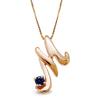 Miwahouseki Initial Birthstone Alphabet Necklace In Pink Gold with Sapphire for September [M]