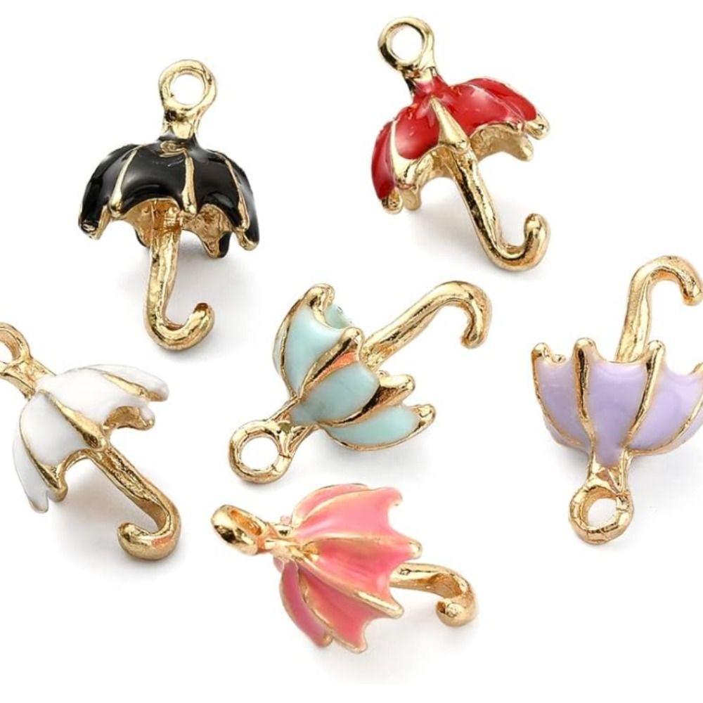 30pcs 3D Umbrella Vintage Bumbershoot Hanging Charms 6 Colors Enamel Charms DIY Jewelry Making
