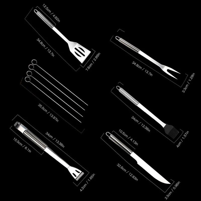 Набор для барбекю из 5/9 предметов, щипцы для гриля, щетка для масла, шампуры, набор инструментов для барбекю, кухонная утварь для барбекю, принадлежности для приготовления пищи на открытом воздухе, аксессуары для барбекю