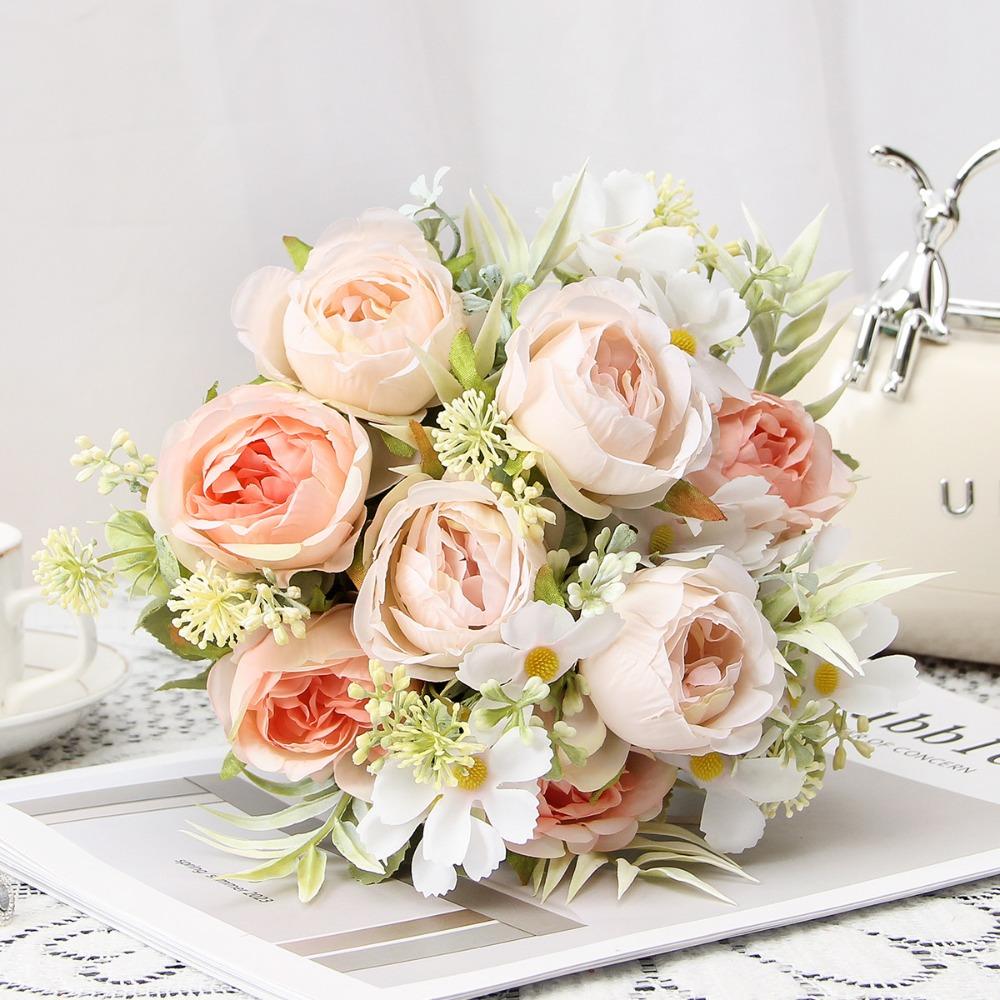 Colorful Imitation Flowers 30cm Fake Flowers Fashion Wedding Bouquet  Garden Decorations