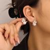 2025 New Design: Versatile Women's Butterfly Earrings with Imitation Pearls & Zircon Studs