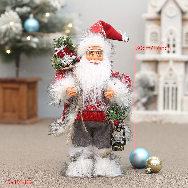 12-Inch White-Bearded Santa Claus Tabletop Christmas Decoration Ornament