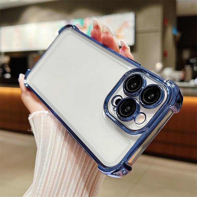 Противоударный прозрачный пластиковый чехол для смартфонов Samsung с защитой объектива камеры