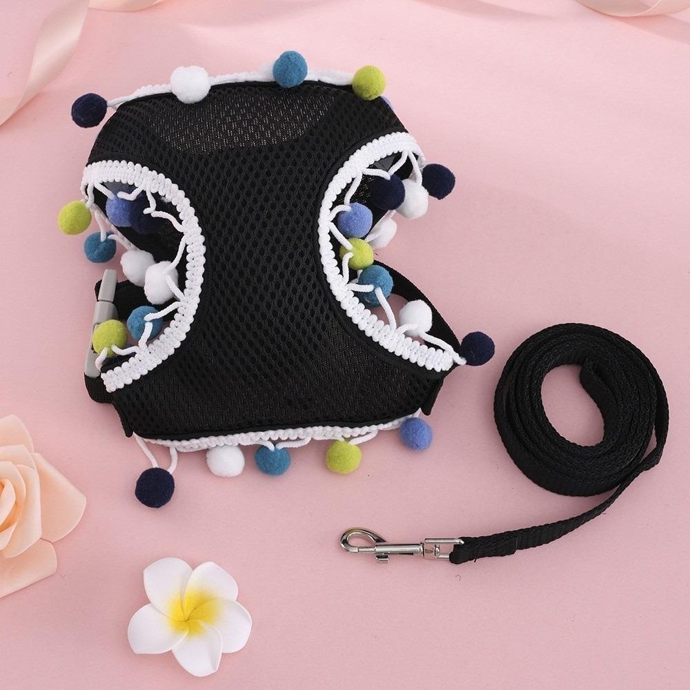 Breathable Mesh Dog Harness Vest Colorful Ball Dog Chest Strap Pet Harness Leash  Daily Use