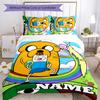 3pcs Custom Name Adventure Time Bedding Set Duvet Cover Closure Includes 1 Duvet Cover & 2 Pillowcases for All Seasons Bedroom Decor