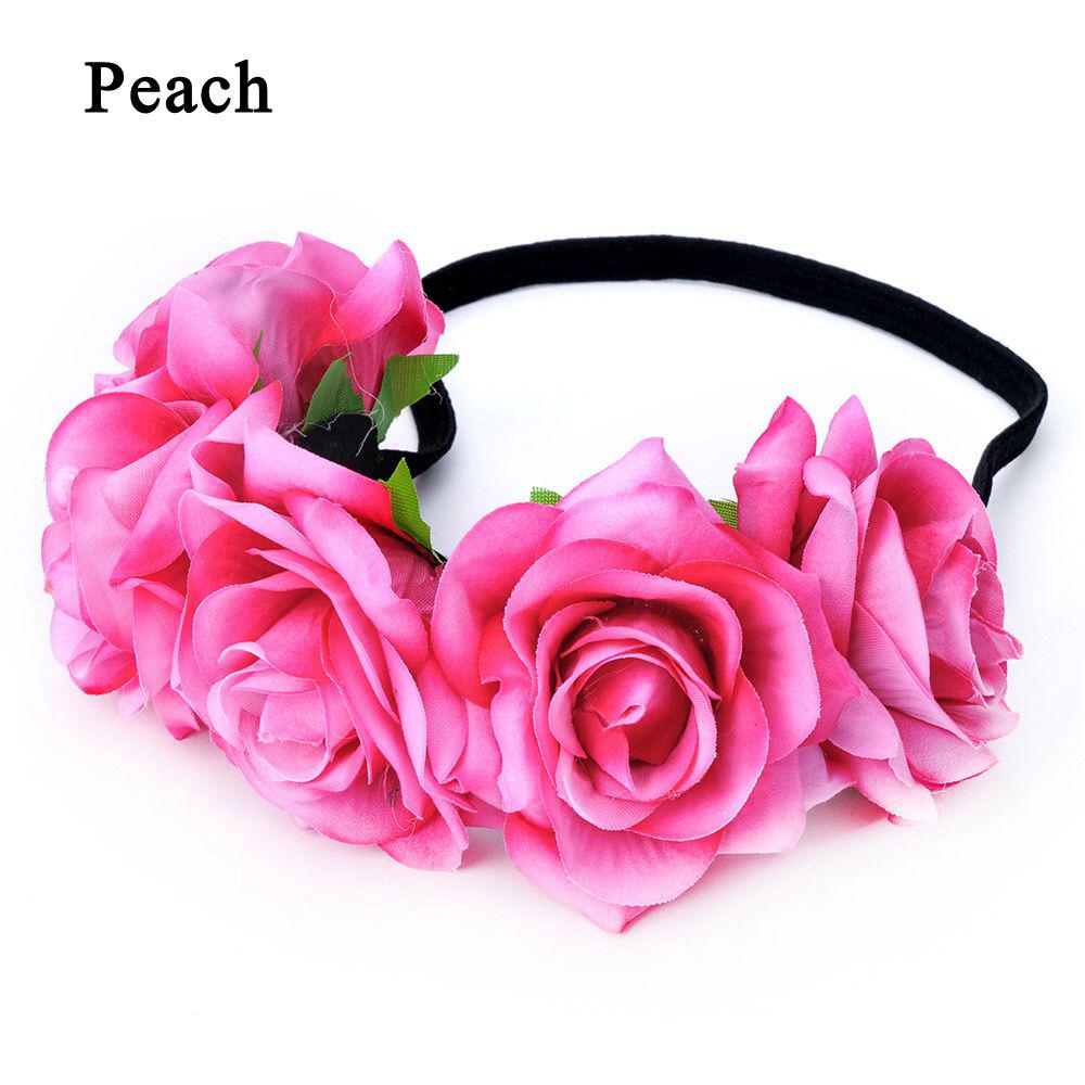 Hair Accessories Hair Wreaths Wedding Headwear Floral Crown Rose Flower Headbands Hair Garland