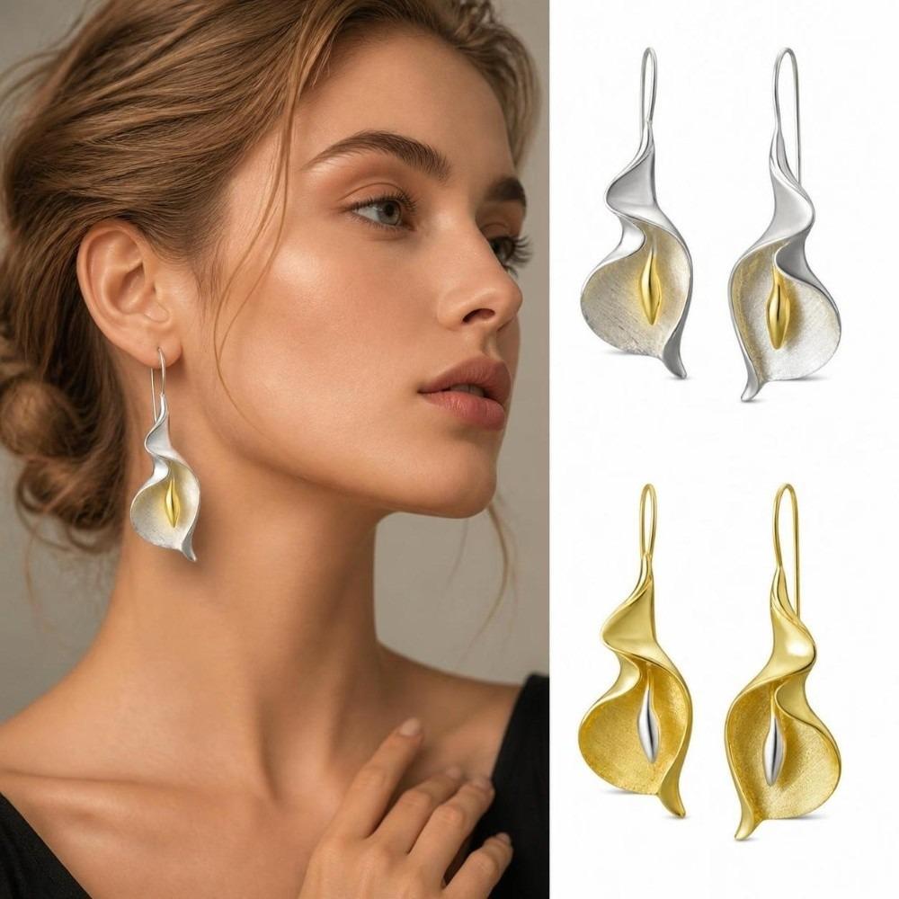 Lightweight Drop Earrings Twist Design Calla Lily Earrings Fashion Floral Dangle Earrings Women