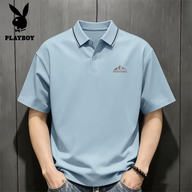 PLAYBOY Мужская дышащая футболка-поло с коротким рукавом