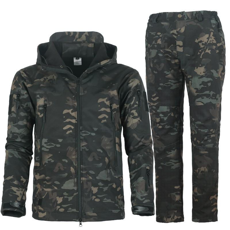 Sharkskin Soft Shell Assault Suit Men's Velvet Warm Climbing Waterproof Windproof Skiing Riding