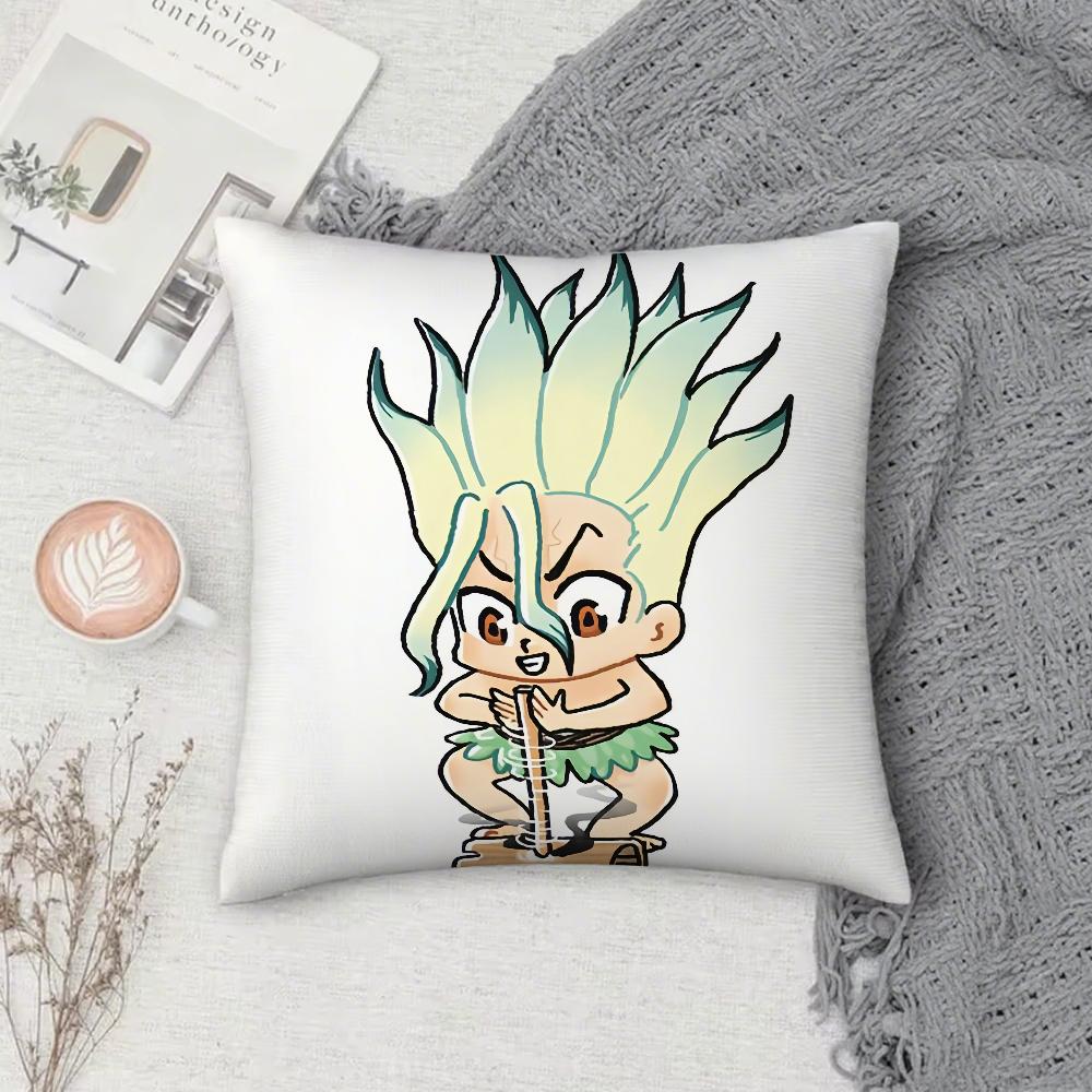 Anime DDrSSTONE Pillow Case Square DoubleSided Printing Short Plush Sofa Cushion Cover Bedroom Bedside Pillow