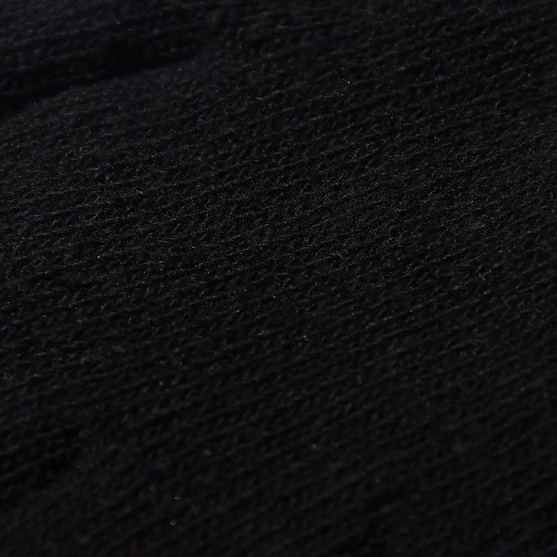 1 пара черных перчаток на все пальцы для женщин и мужчин, шерстяные трикотажные перчатки на запястье из хлопка