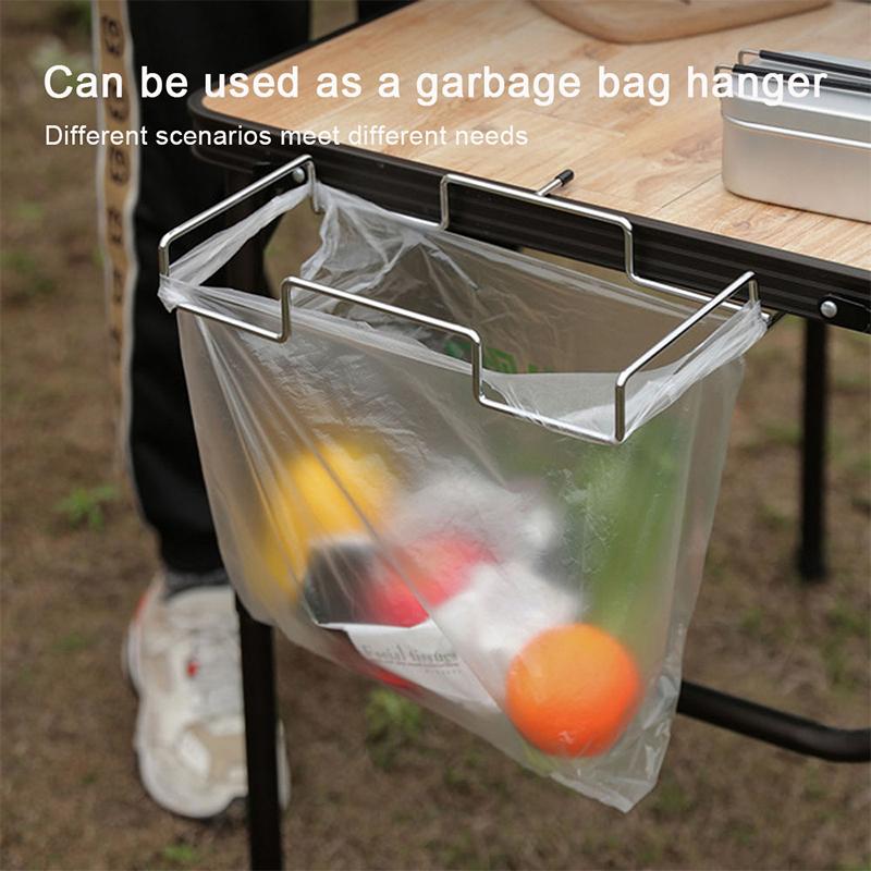 Держатель для мусорного мешка для пикника на открытом воздухе из нержавеющей стали для кухни, бытового мусора, подвесная стойка для хранения инструментов на открытом воздухе