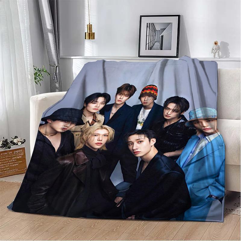 3D KPOP S-Stray-K-Kids Плед Плед для пикника Теплые фланелевые пледы Покрывала для дивана кровати Домашние Постельное белье Подарки на день рождения